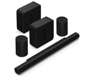 Sonos ARC ultra + 2x Era100 SL Zwart + 2x Sub Gen 4 Zwart