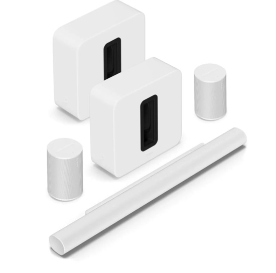 Sonos ARC ultra + 2x Era100 SL Wit + 2x Sub Gen 4 Wit