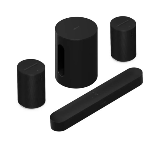 Sonos Beam Zwart + 2x Era 100 SL Zwart + Sub Mini Zwart