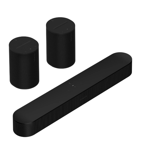 Sonos Beam Gen2 Zwart + 2x Era 100 SL Zwart